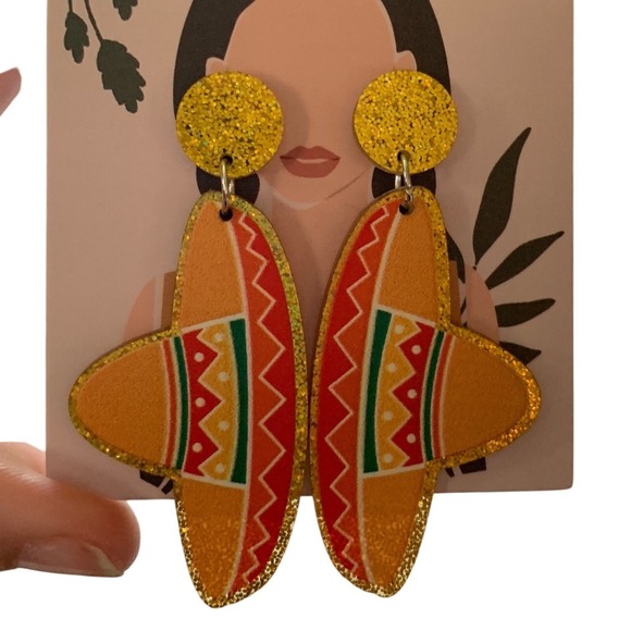Sombrero‎ Earrings Fiesta Dangle Drop Earrings Cinco De Mayo Party Fun - Picture 1 of 1